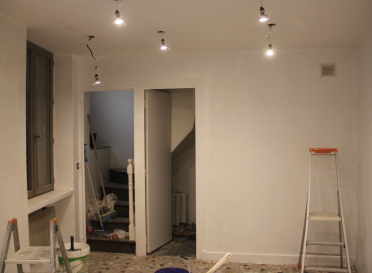 Intérieur travaux épicerie