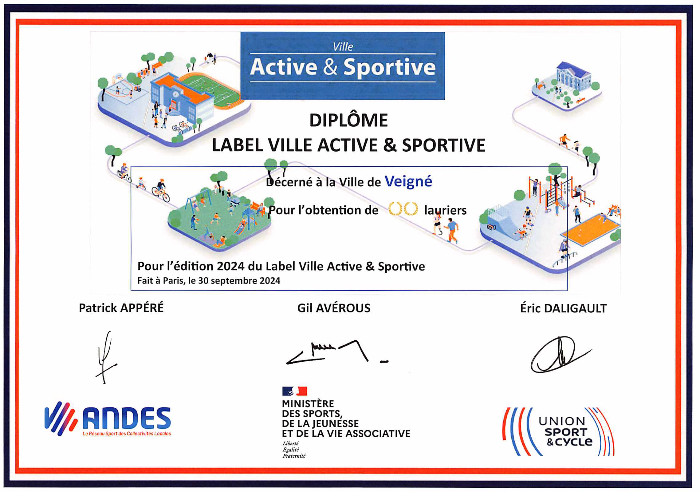 diplôme ville active et sportive